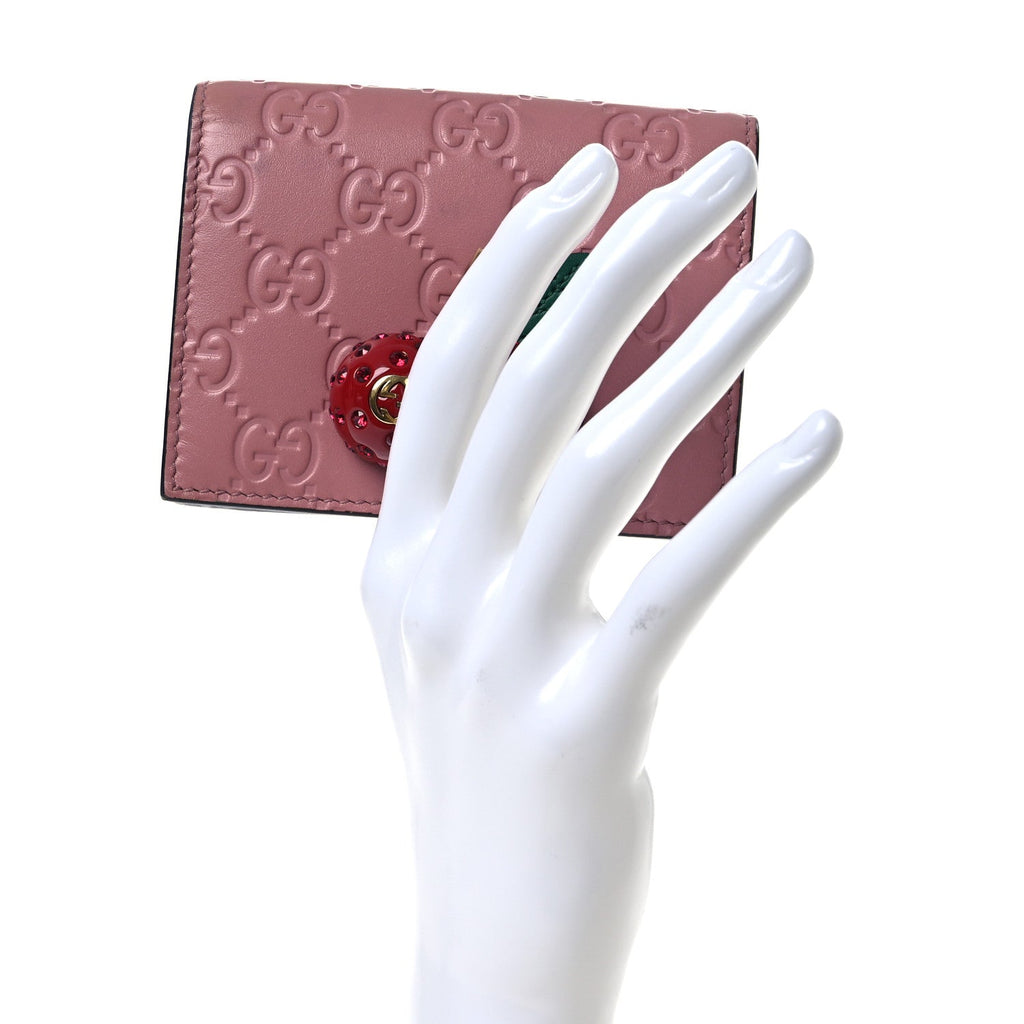 Guccissima Cherries  Case Wallet Pink