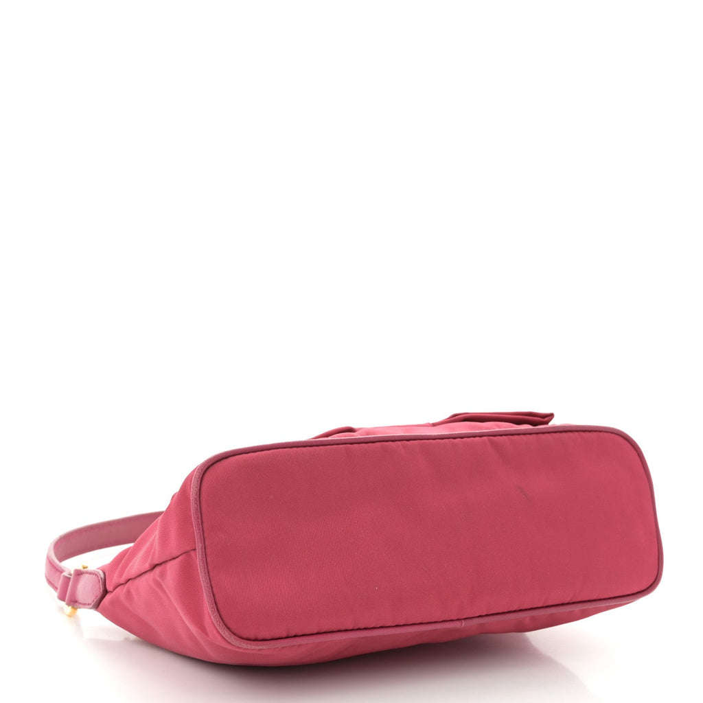 Tessuto Nylon Bow Shoulder Bag Begonia