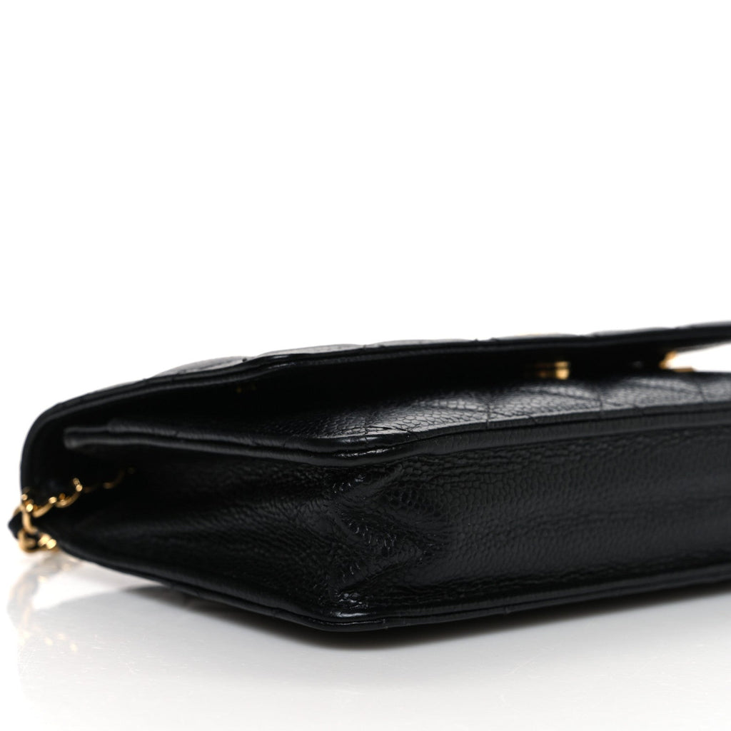 Caviar Quilted Wallet on Chain WOC Black