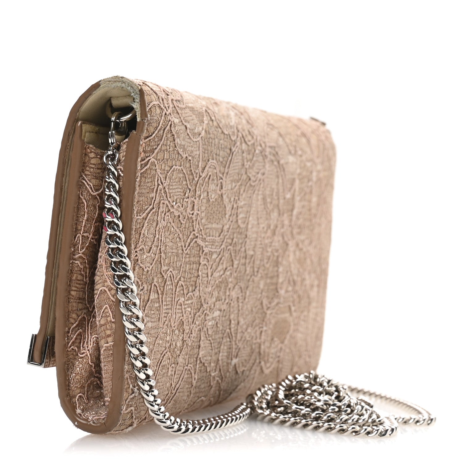 Lace Milla Wallet on Chain Powder Pink