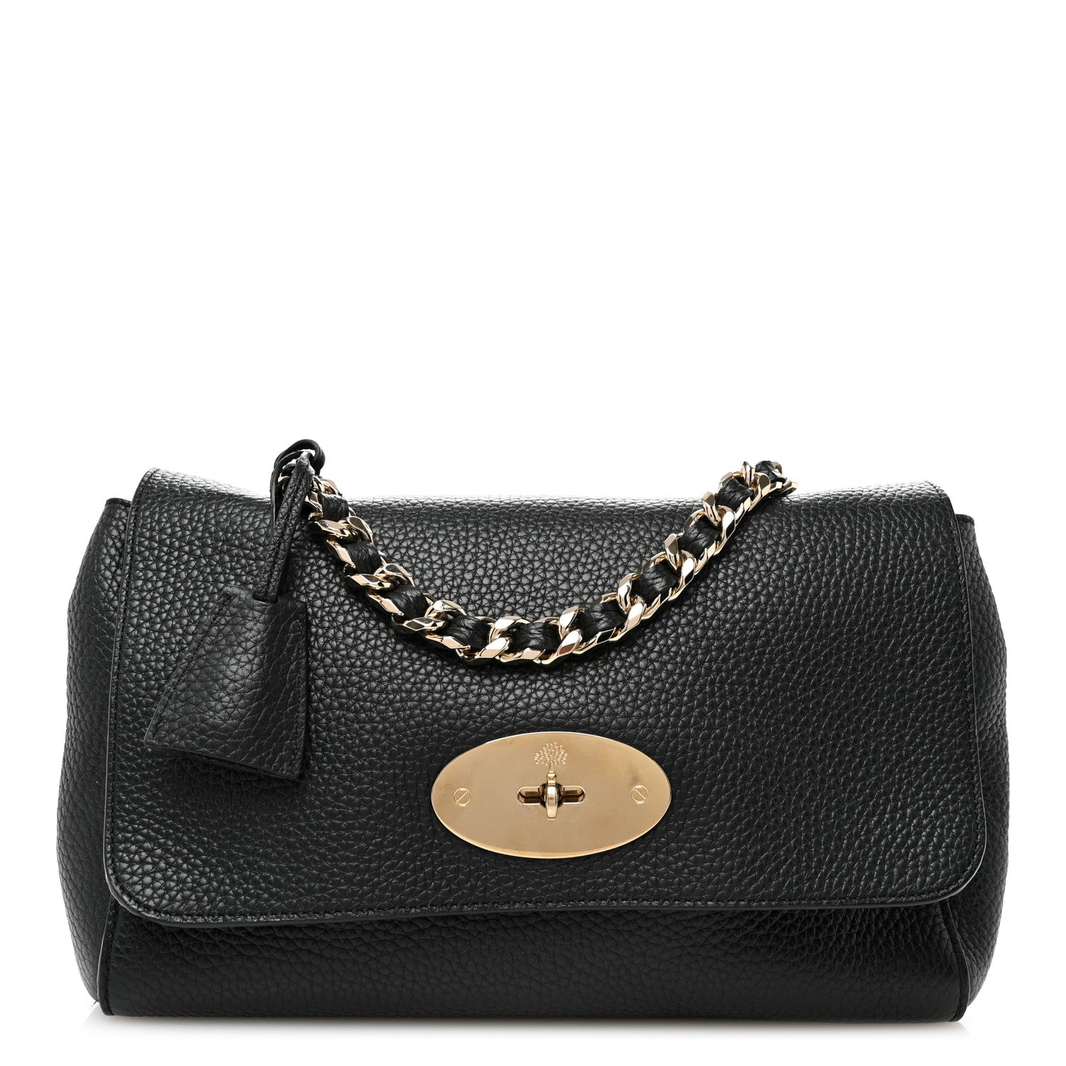 Small Classic Grain Calfskin Medium Lily Black