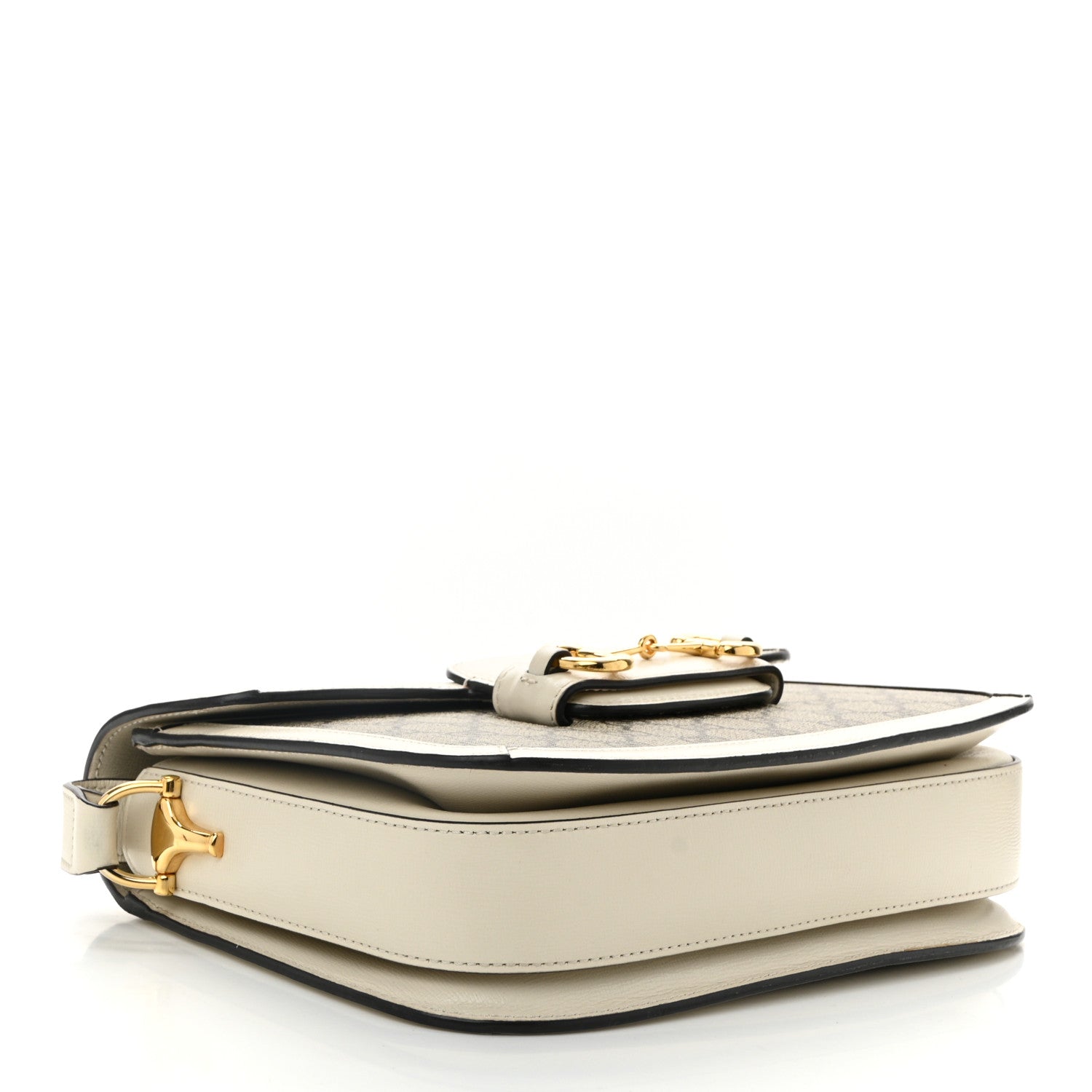 GG Supreme Monogram Horsebit 1955 Shoulder Bag Beige Mystic White