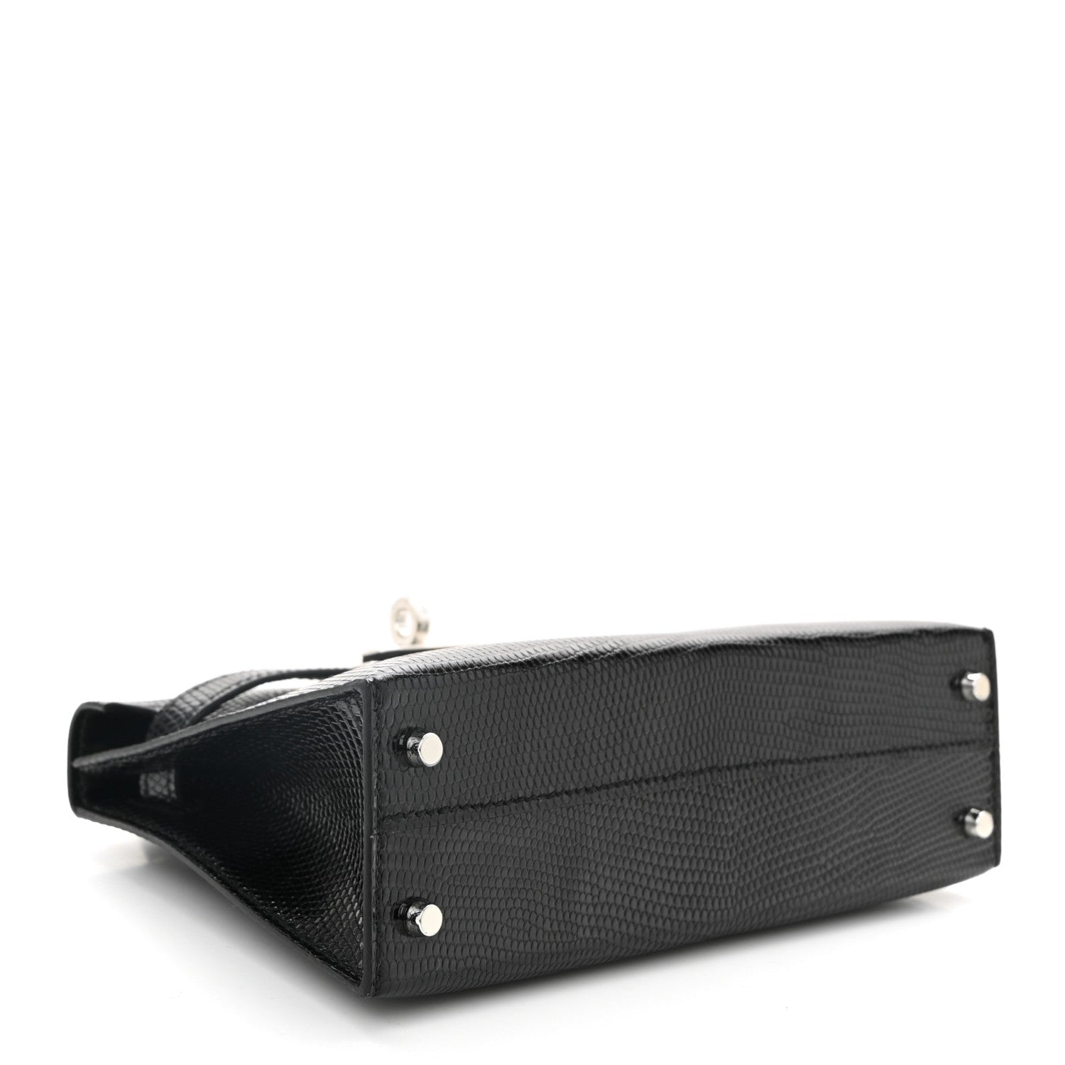 Shiny Lizard Mini Kelly Sellier 20 Black