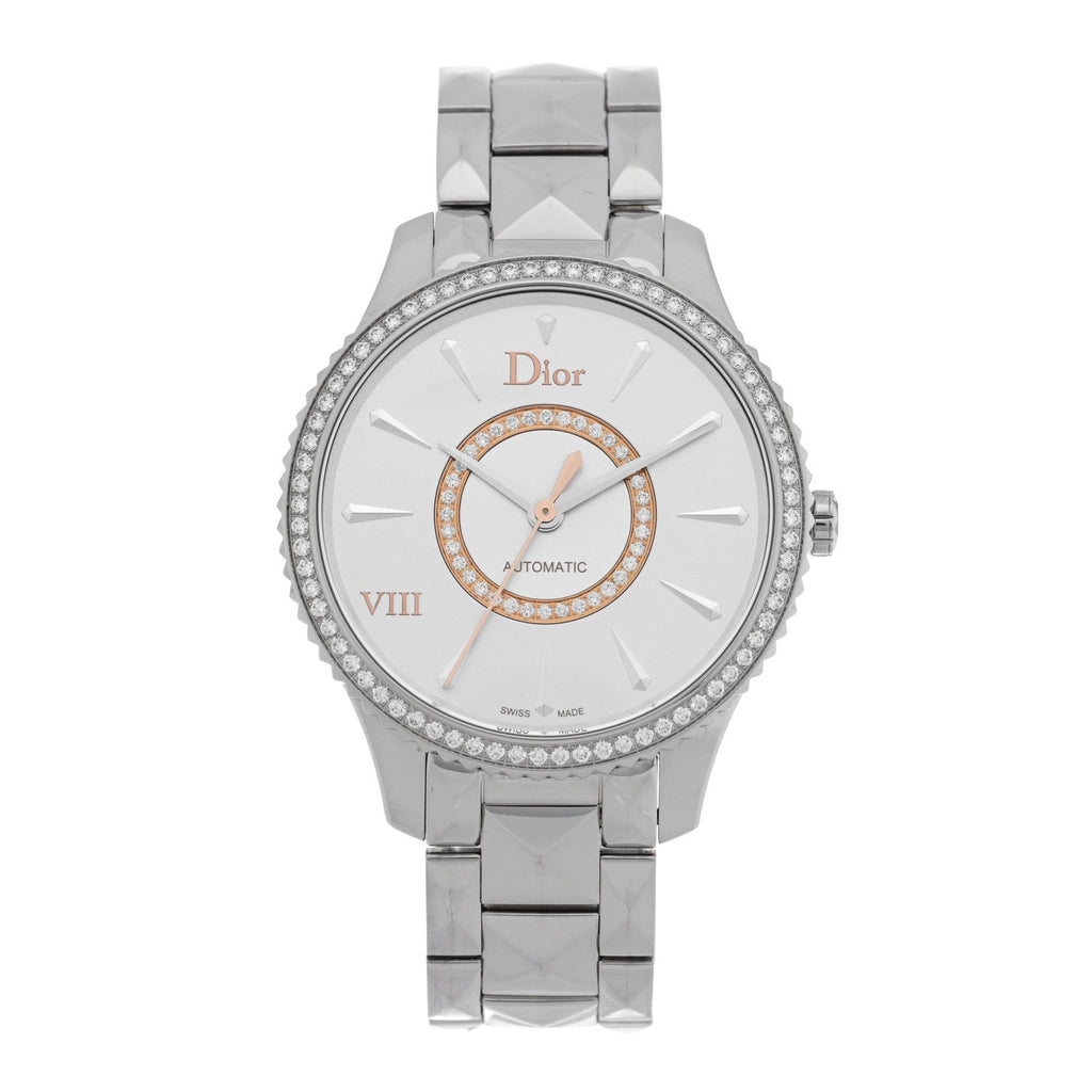 Stainless Steel Diamond Bezel 36mm Dior VIII Montaigne Automatic Watch