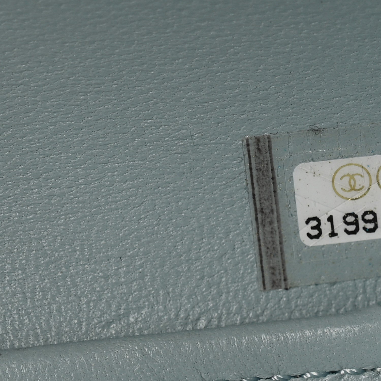 Lambskin Quilted Small CC Bubble Vanity Case With Chain Light Blue
