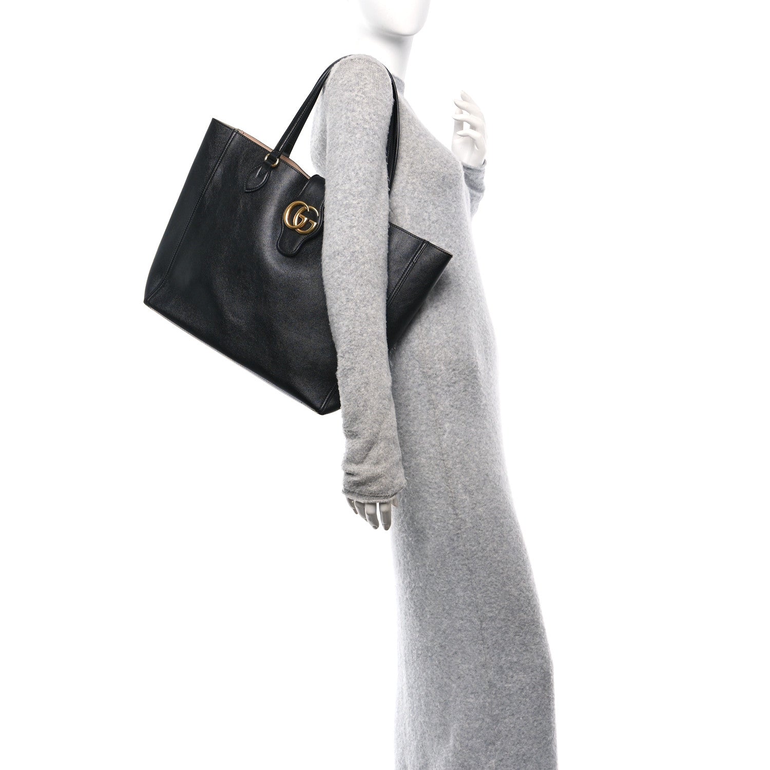 New Sakai Calfskin Lux Medium Dahlia Tote Black