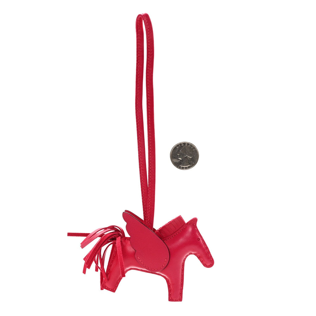 Milo Lambskin Grigri Rodeo Pegase Horse Bag Charm PM Framboise