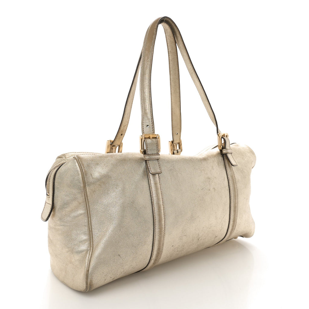 Metallic Calfskin Medium Britt Boston Gold