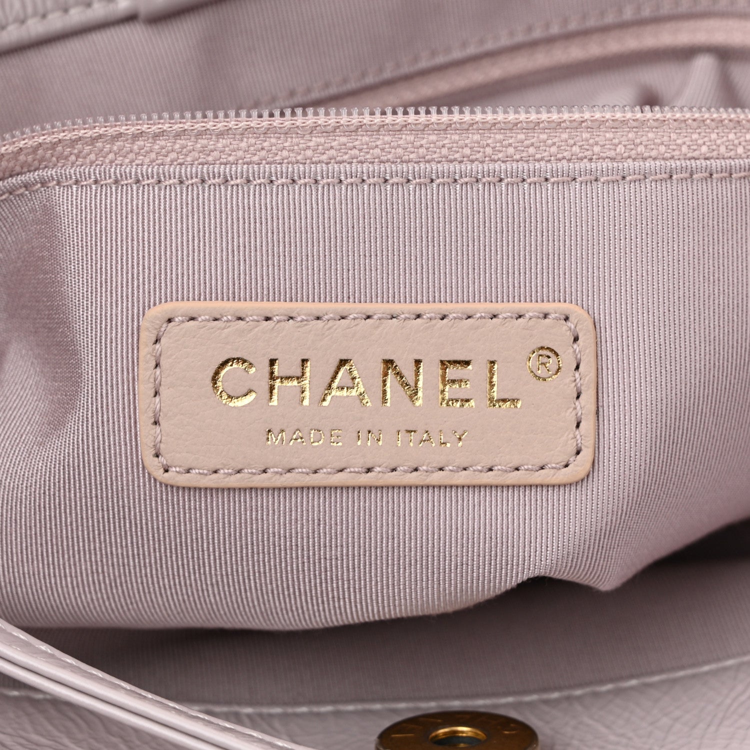 Shiny Aged Calfskin North South Shopping Bag Lilac