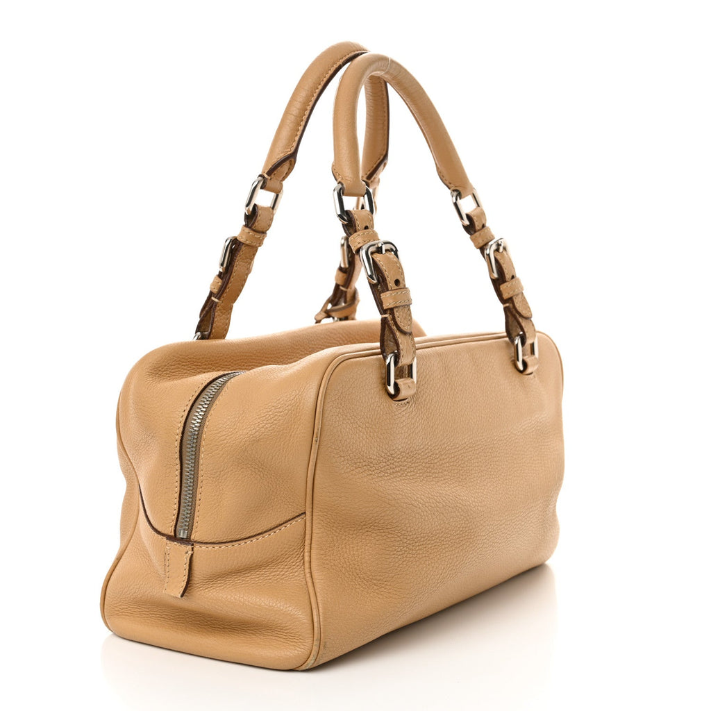 Vitello Daino Print Logo Bowler Beige