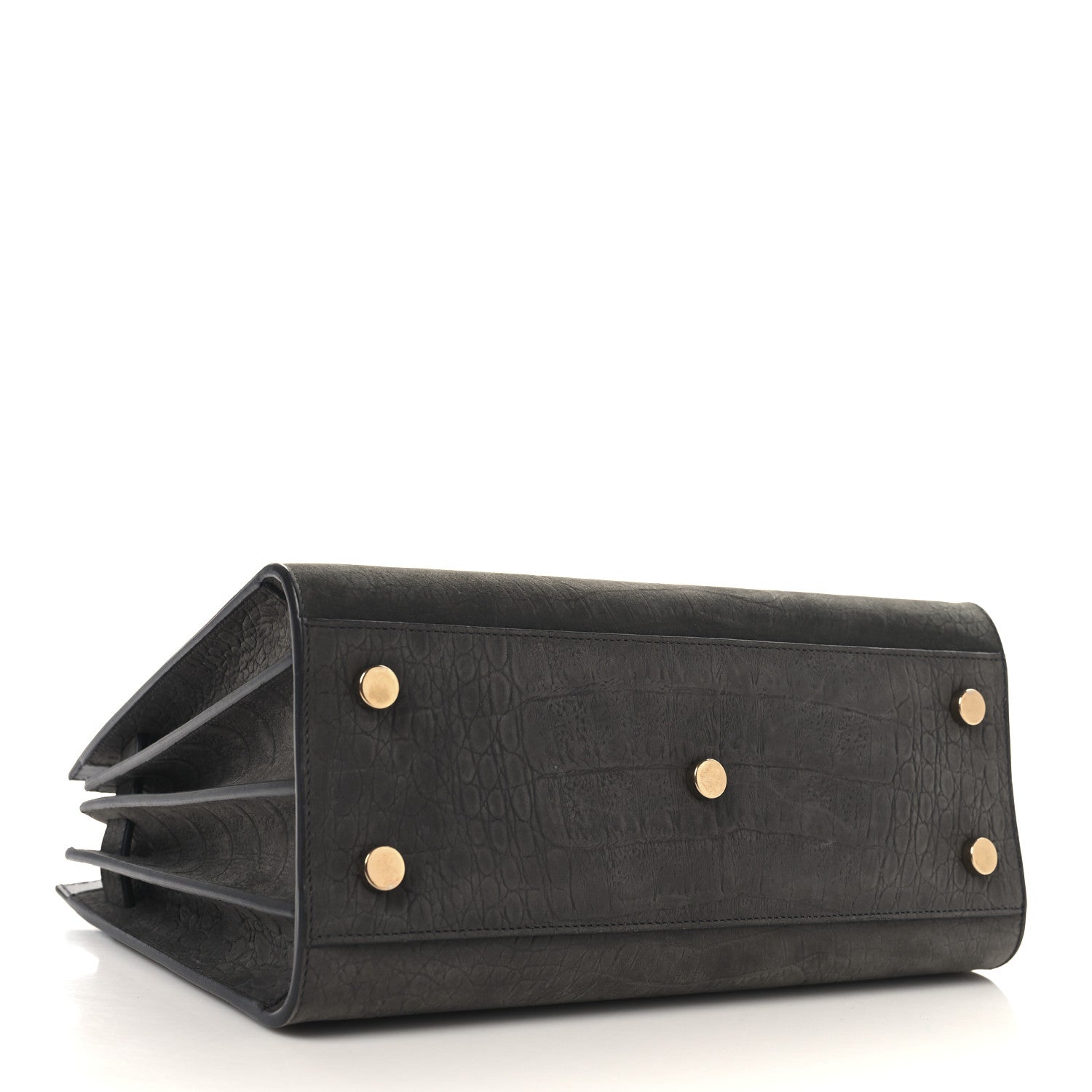 Crocodile Embossed Nubuck Baby Sac De Jour Dark Anthracite