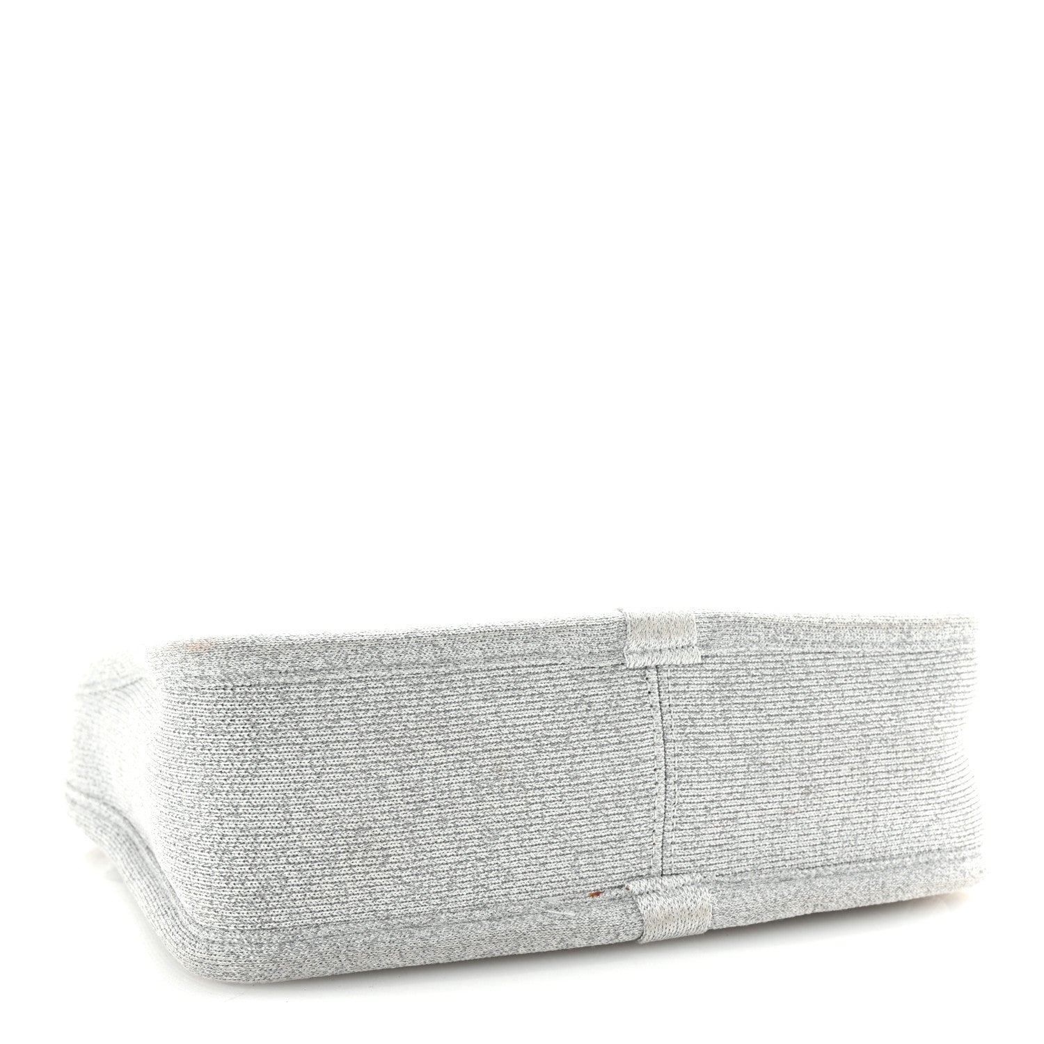Metallic Ribbed Knit Small Ryan Bag Silver