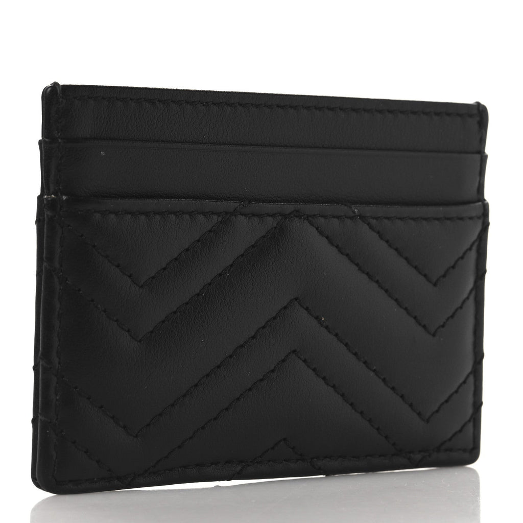 Calfskin Matelasse GG Marmont  Holder Black
