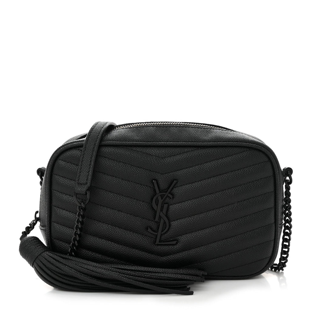 Grain De Poudre Matelasse Monochrome Monogram Mini Lou Camera Bag Black