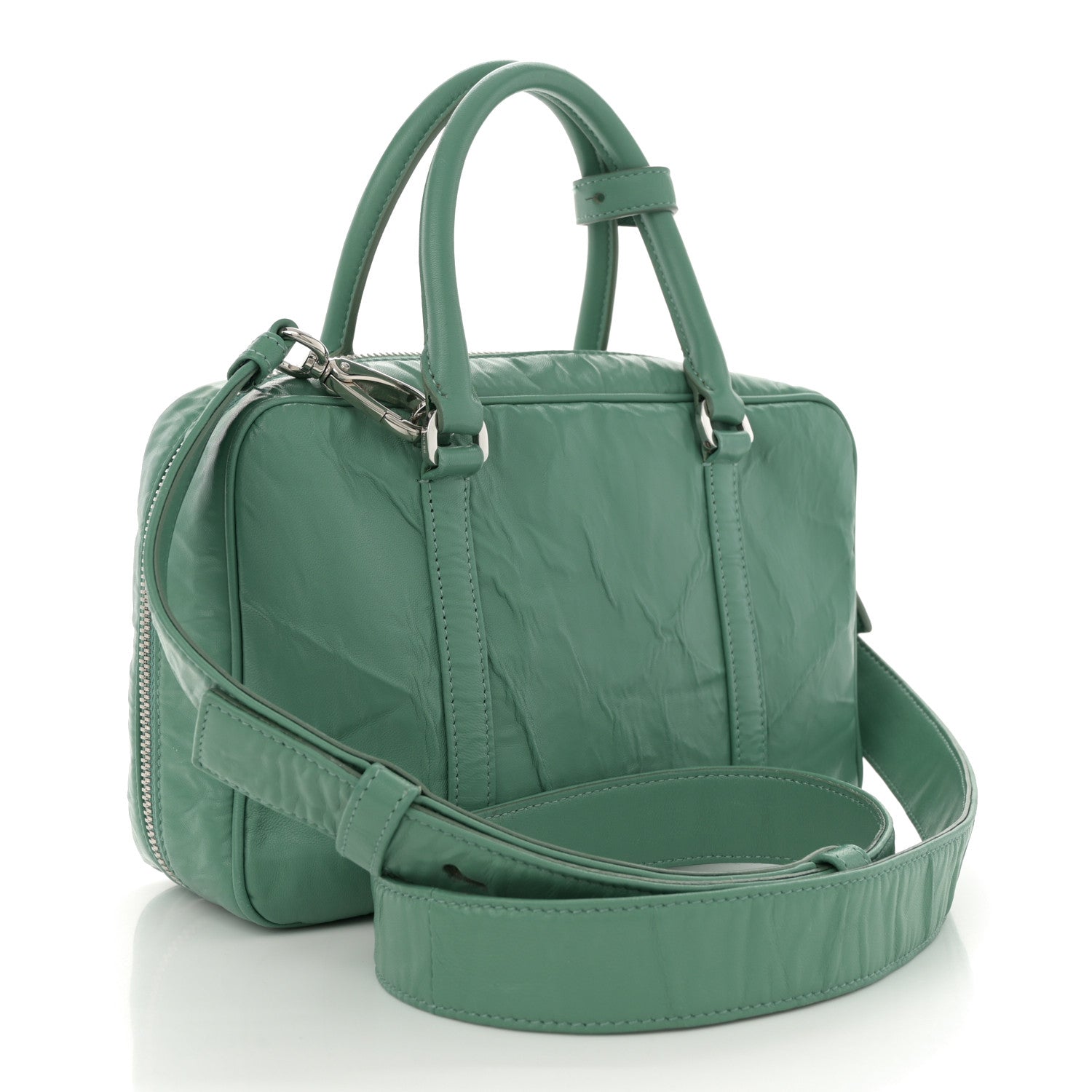 Nappa Antique Medium Re-Edition 2001 Two Handle Bag Green