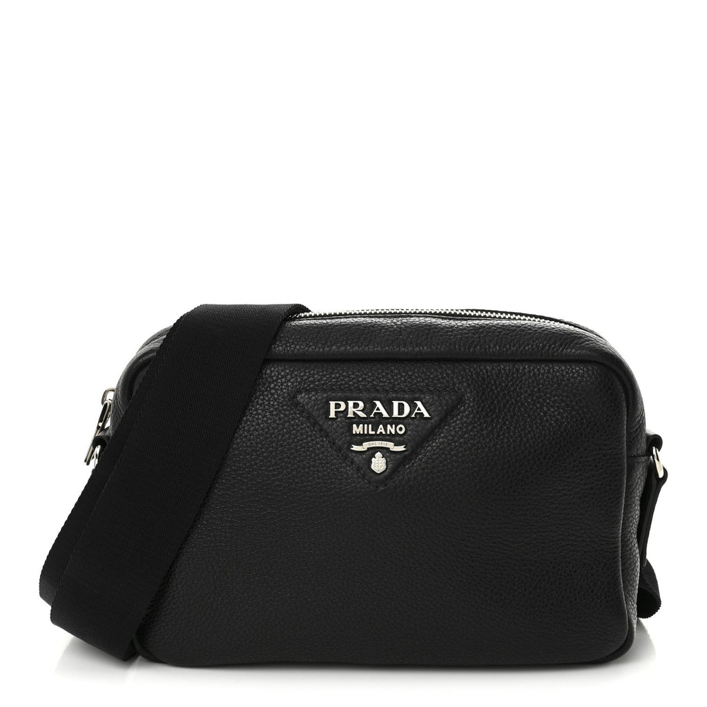 Vitello Daino Camera Crossbody Black