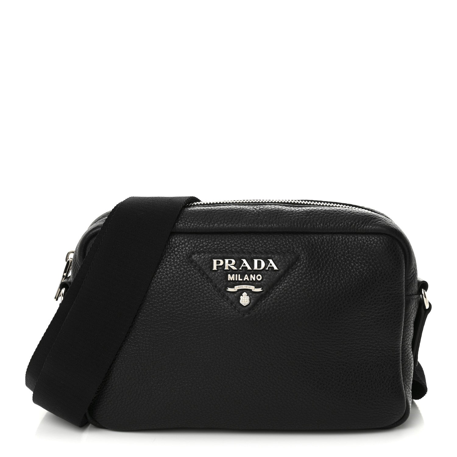 Vitello Daino Camera Crossbody Black