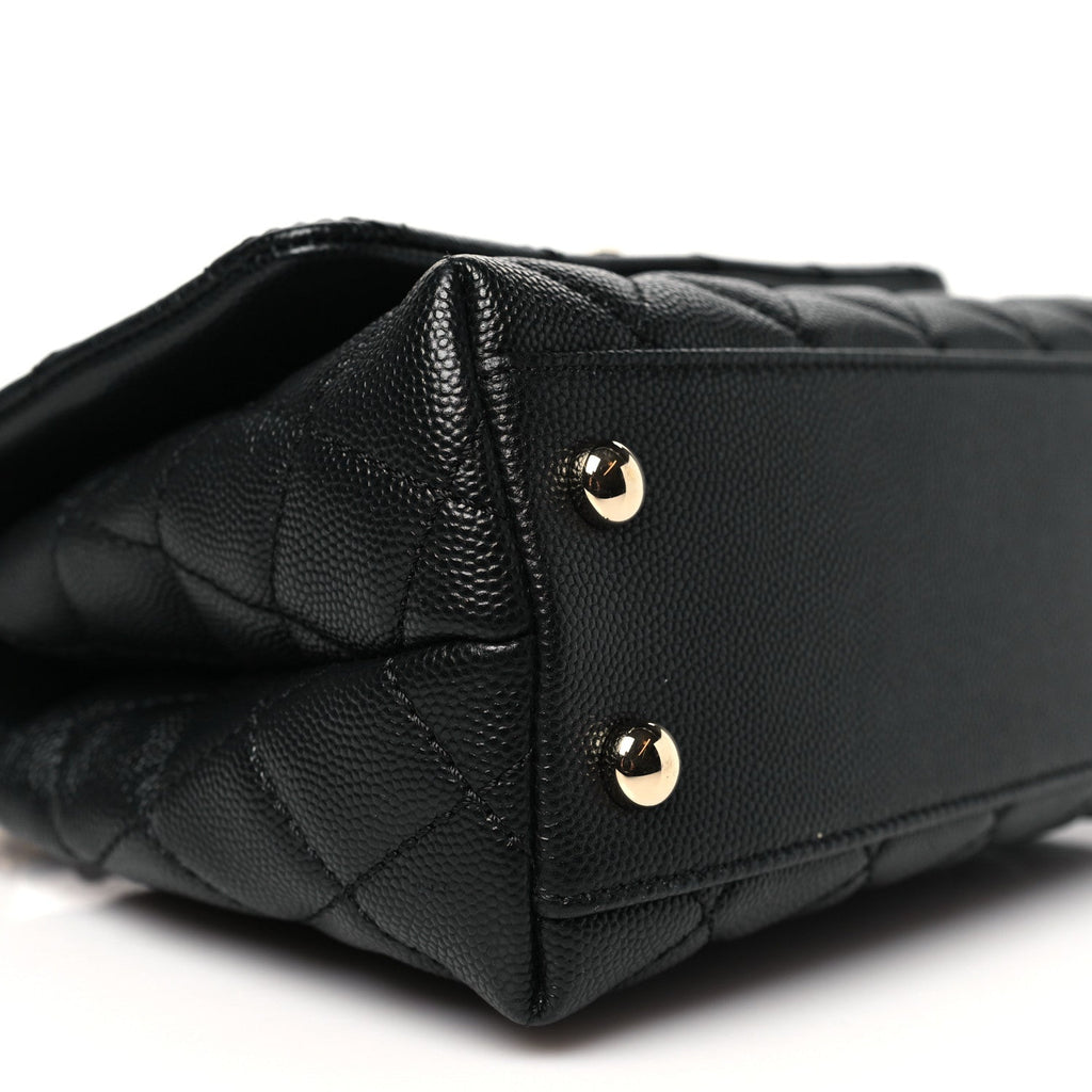 Caviar Quilted Extra Mini Coco Handle Flap Black