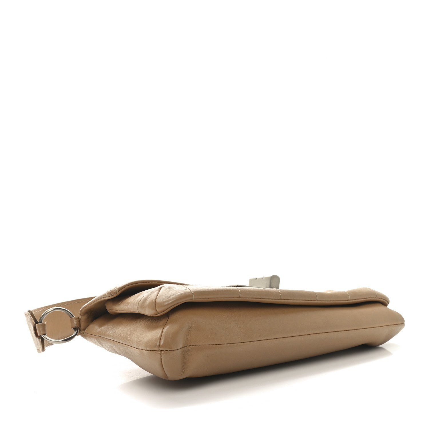Calfskin Square Stitched Mademoiselle Shoulder Bag Tan