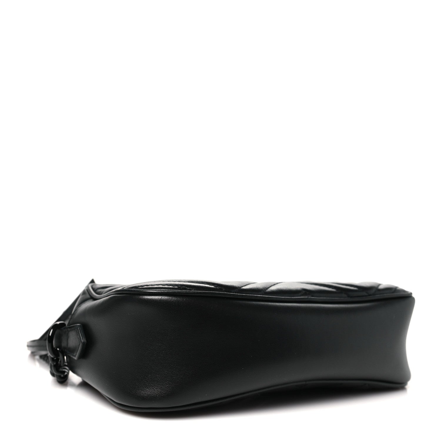 Calfskin Matelasse Monochrome Small GG Marmont Chain Shoulder Bag Black