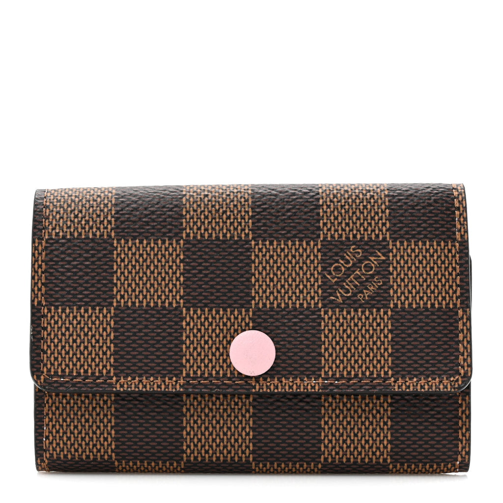 Damier Ebene Multicles 6 Key Holder Rose Ballerine
