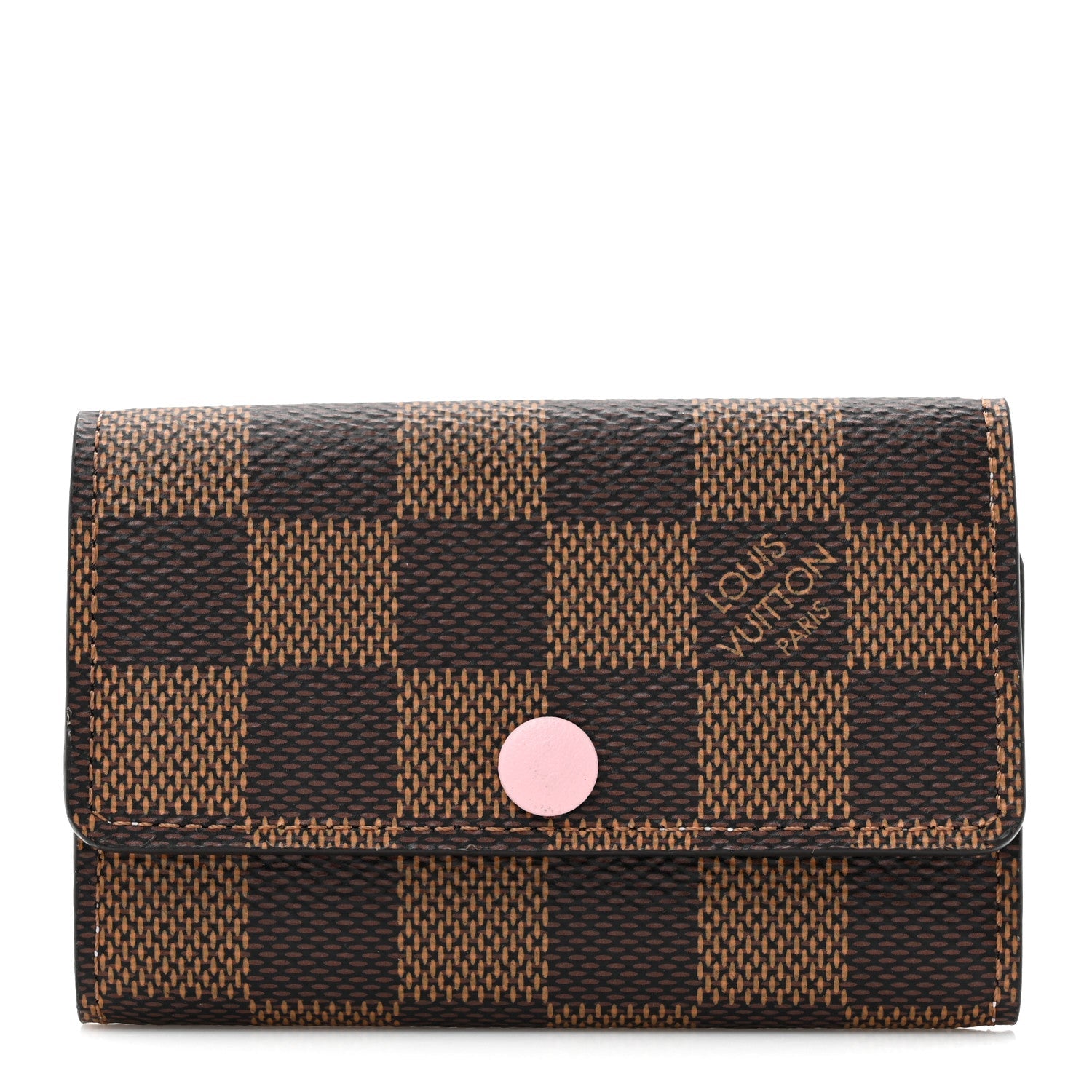 Damier Ebene Multicles 6 Key Holder Rose Ballerine