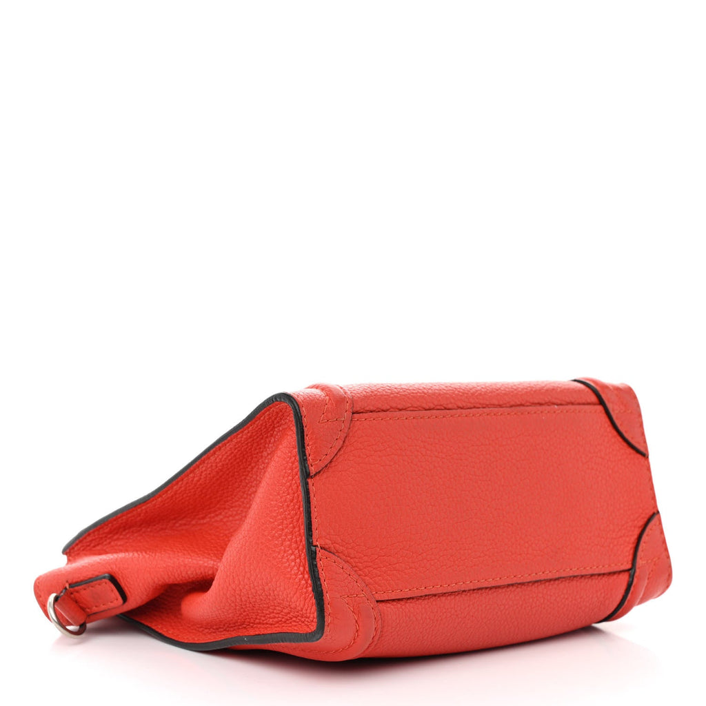 Drummed Calfskin Nano Luggage Red