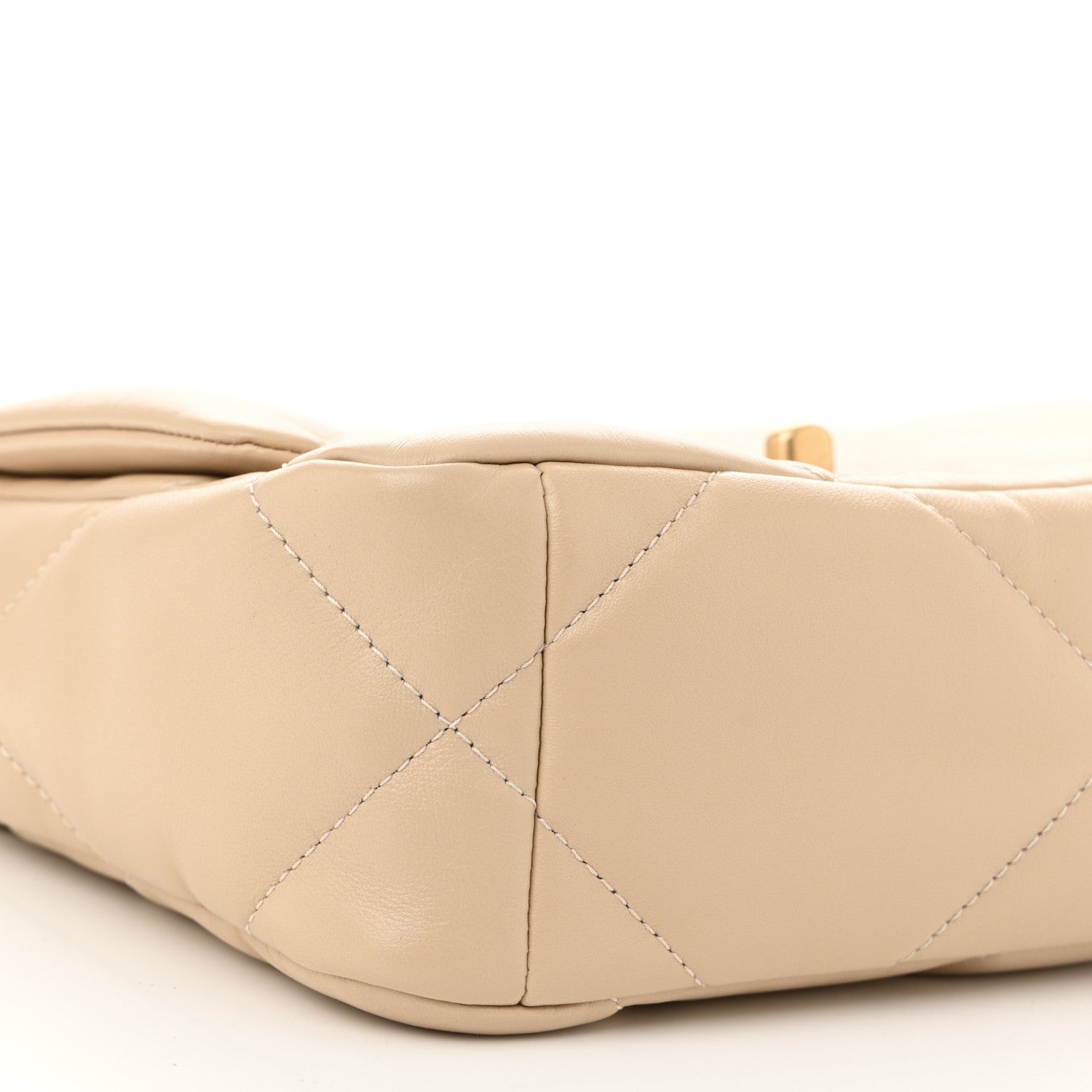 Lambskin Quilted Medium Chanel 19 Flap Beige