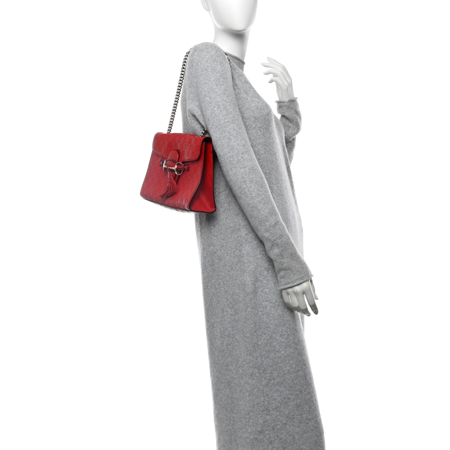 Guccissima Medium Emily Chain Shoulder Bag Red