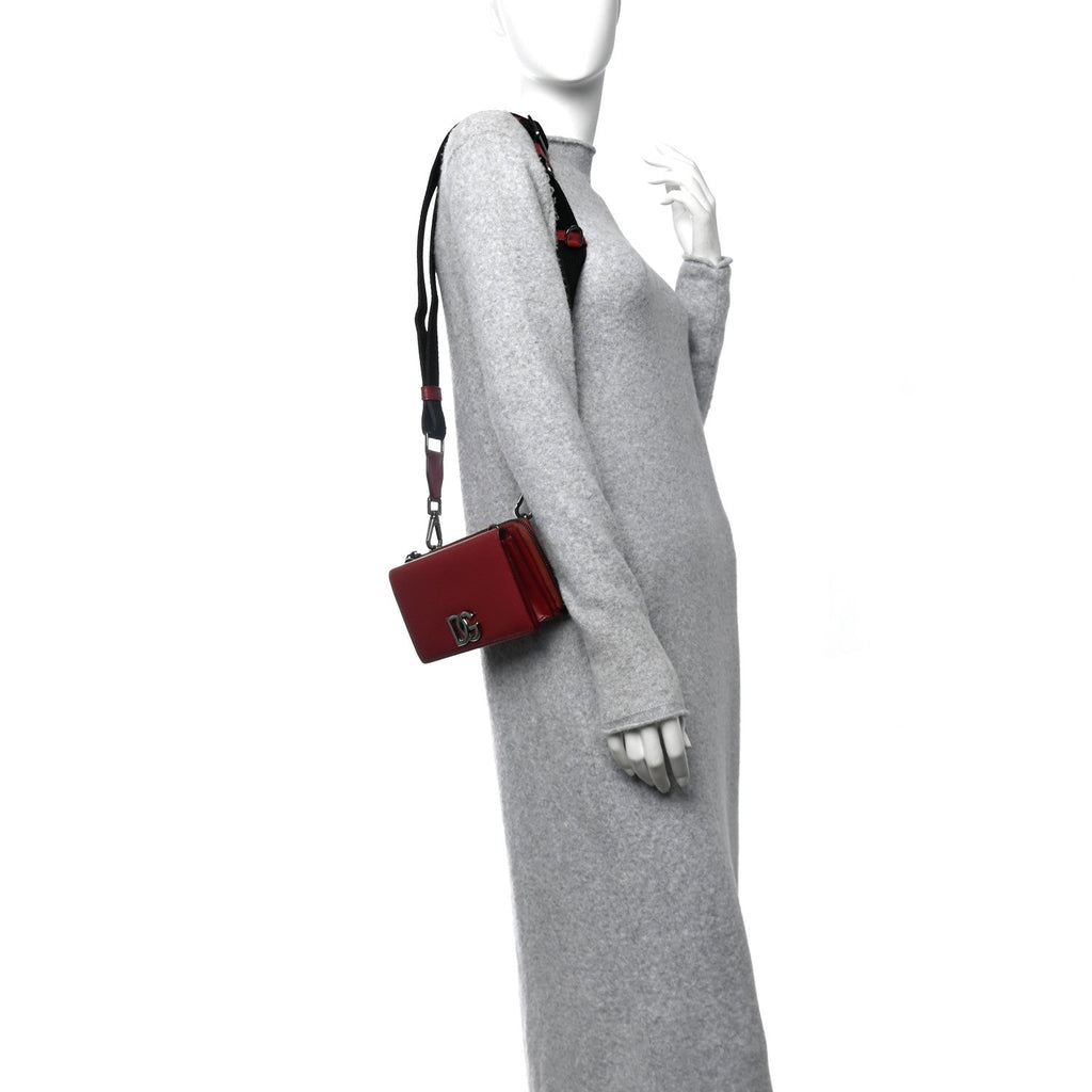 Calfskin Mini DG Convertible Bag Red