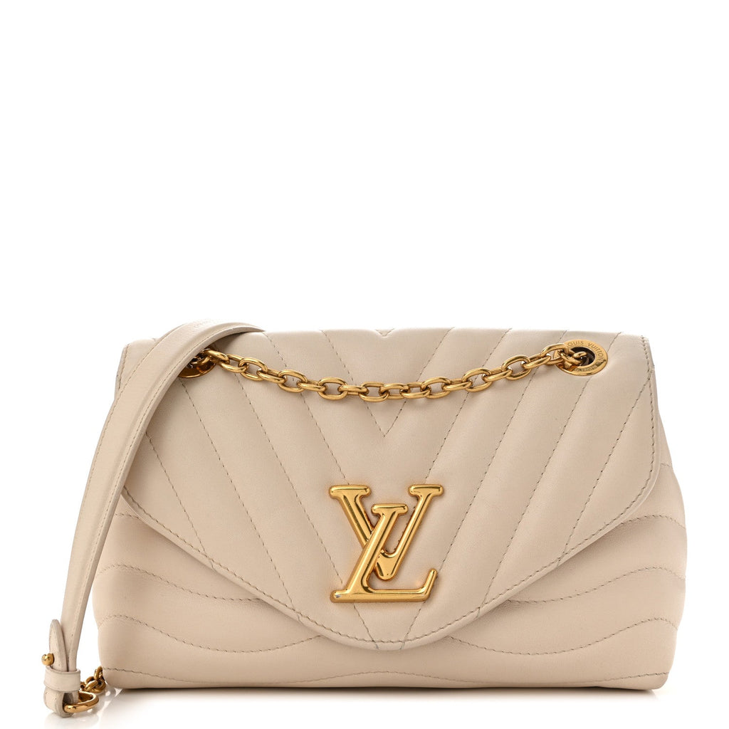 Calfskin LV New Wave Chain Bag Ivory
