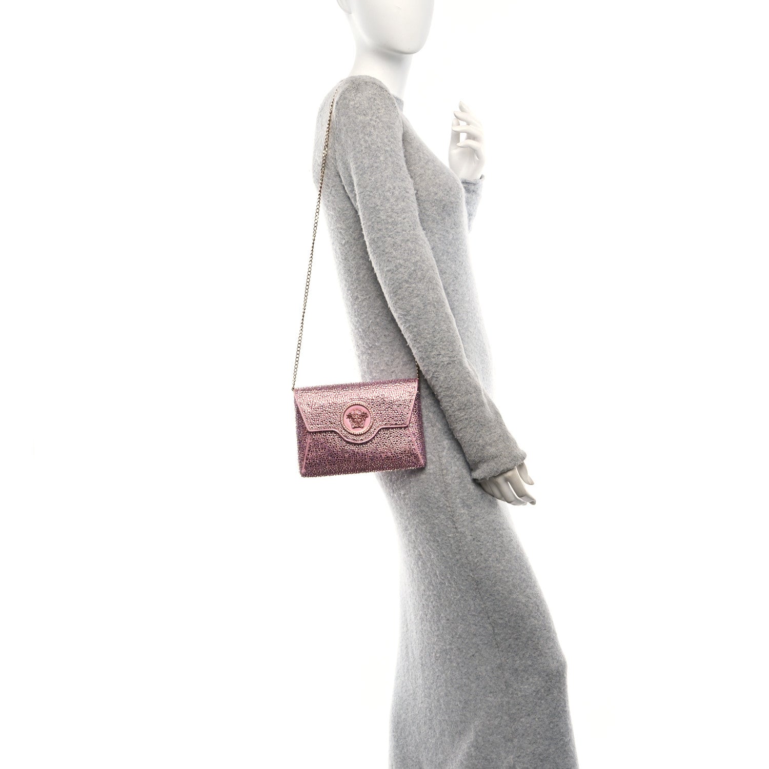 Crystal La Medusa Envelope Clutch Pink