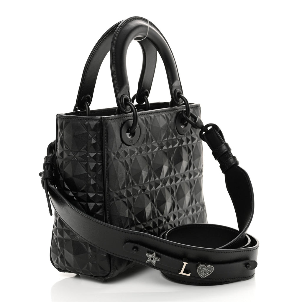 Calfskin Cannage Diamond Small My ABCDior Lady Dior Black