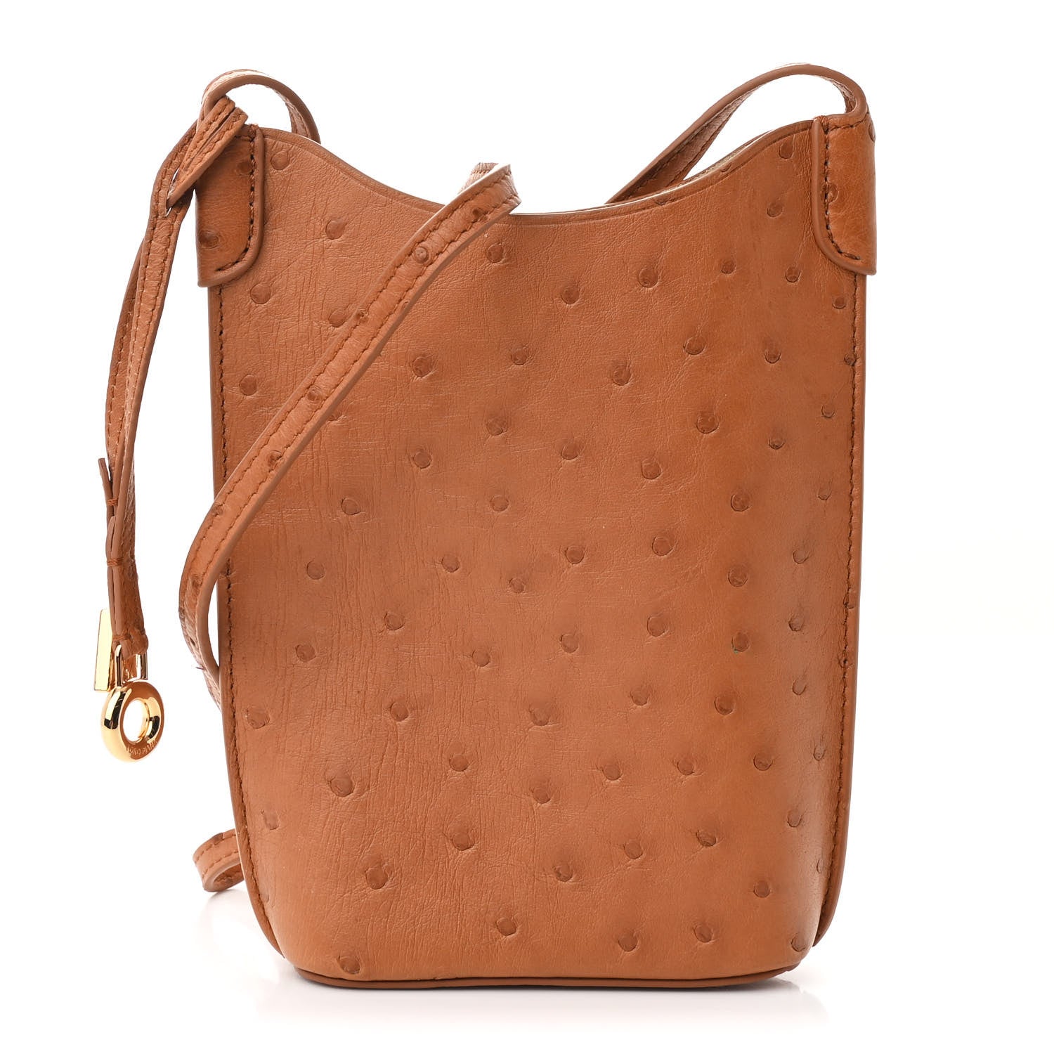 Ostrich Bale Phone Case Cognac