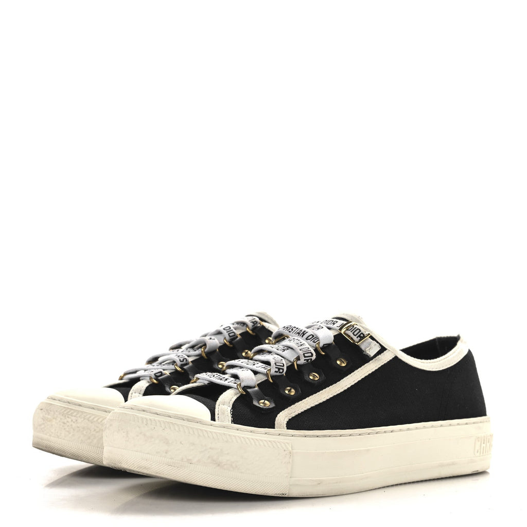 Canvas Walk'N'Dior Low Top Sneakers 37.5 Black
