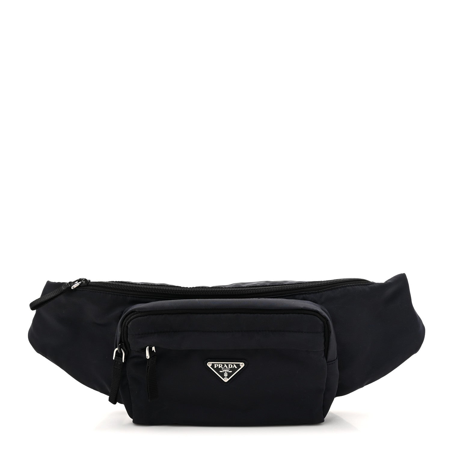 Tessuto Nylon Double Pocket Belt Bag Bleu