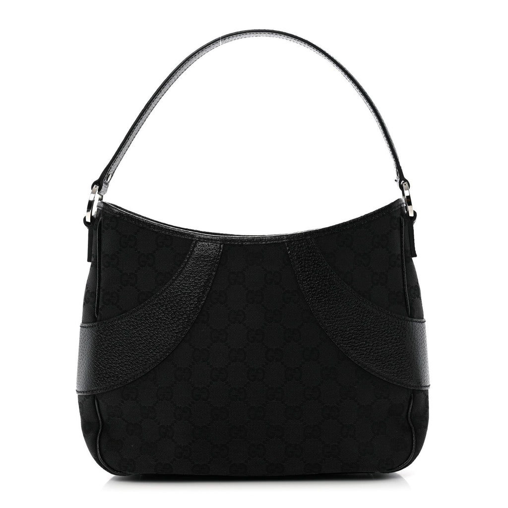 Monogram Leather Shoulder Bag Black