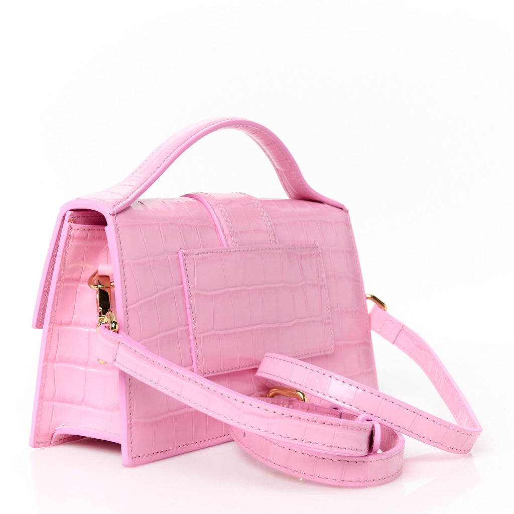 Calfskin Crocodile Embossed Le Grand Bambino Pink