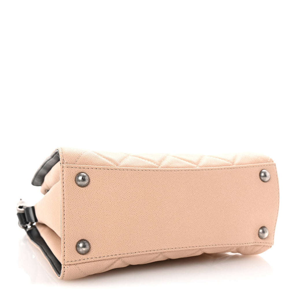 Caviar Quilted Small CC Bucket Bag Beige