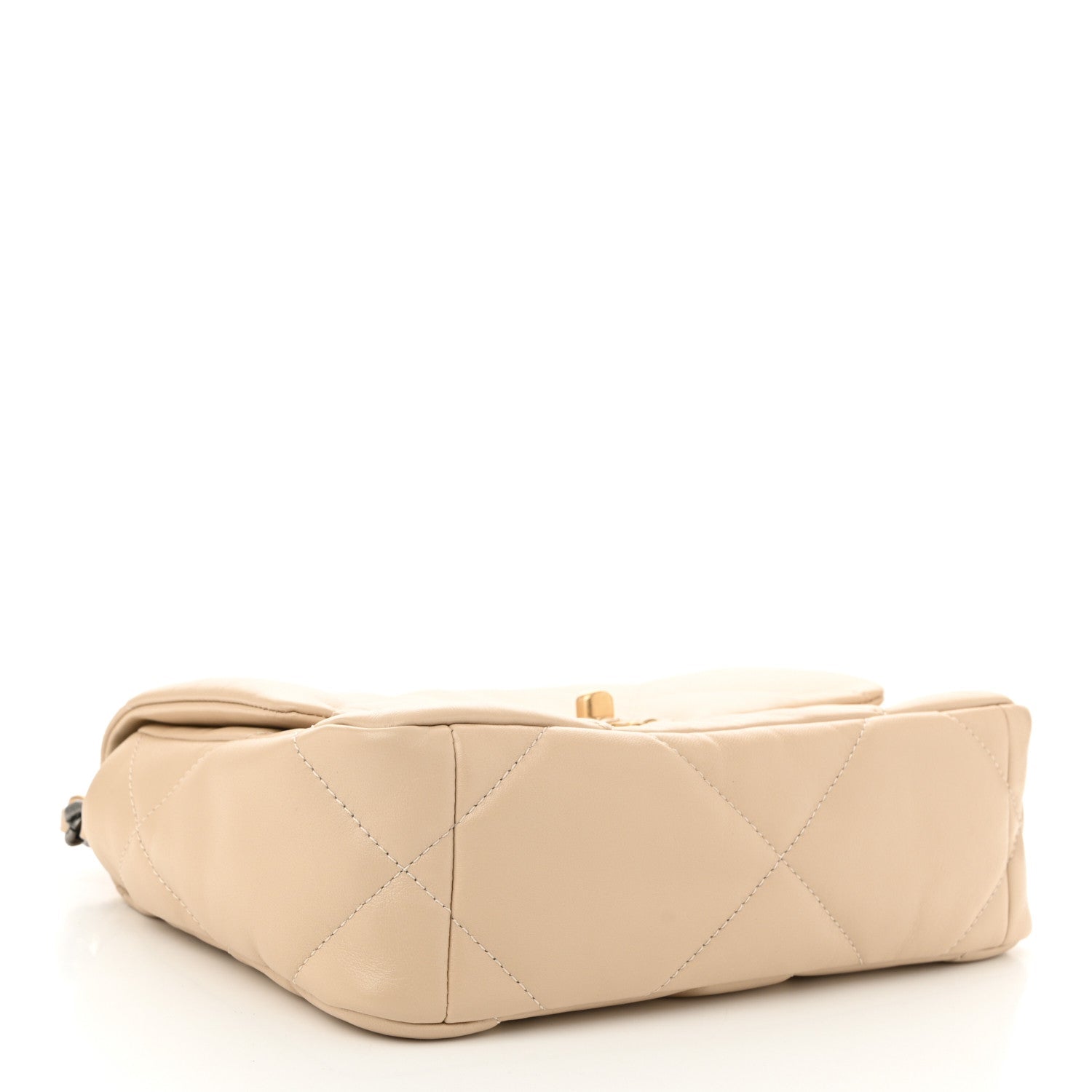Lambskin Quilted Medium Chanel 19 Flap Beige