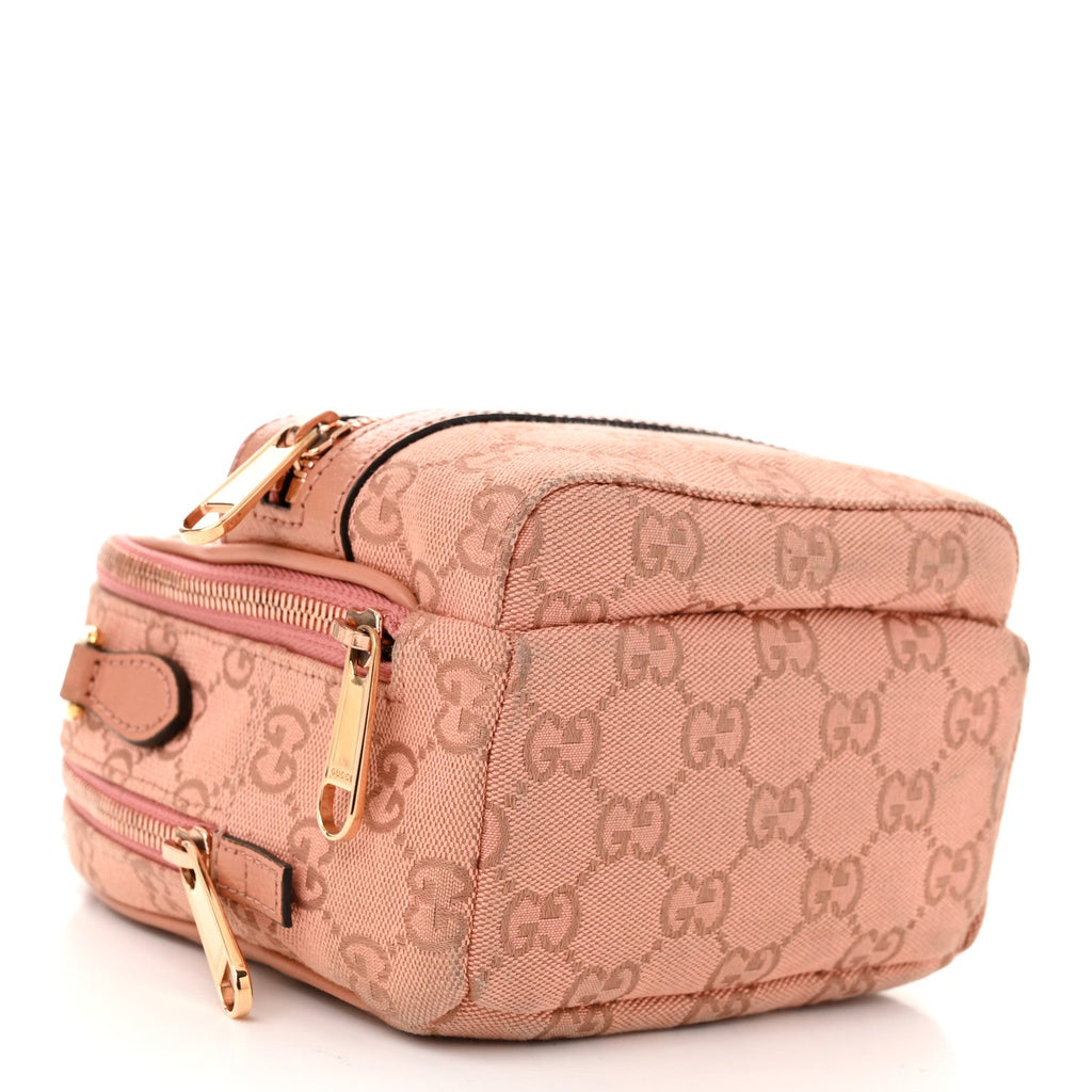 Monogram Textured Dollar Calfskin Mini Ophidia Crossbody Cloche Rose Pink