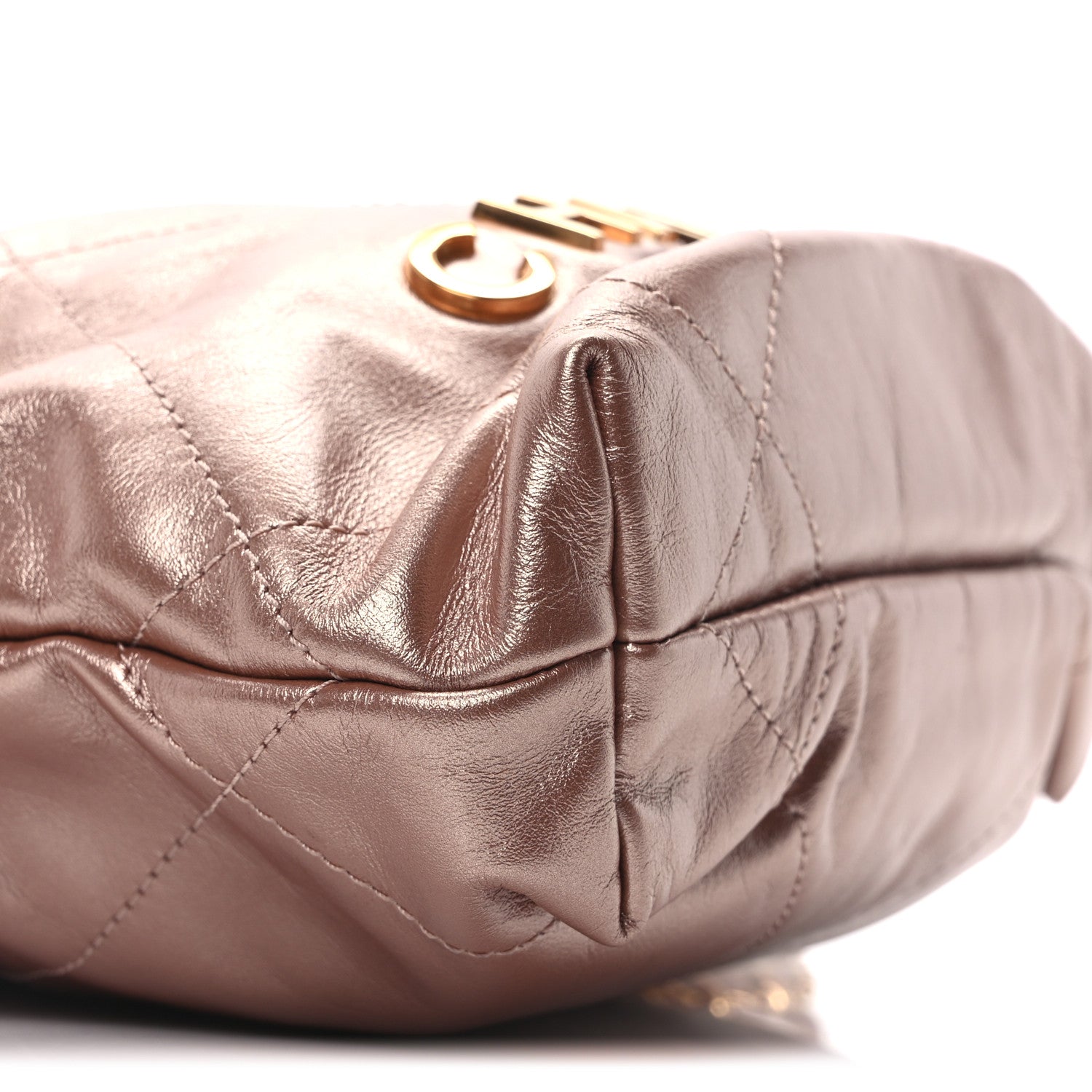 Metallic Calfskin Quilted Mini Chanel 22 Copper