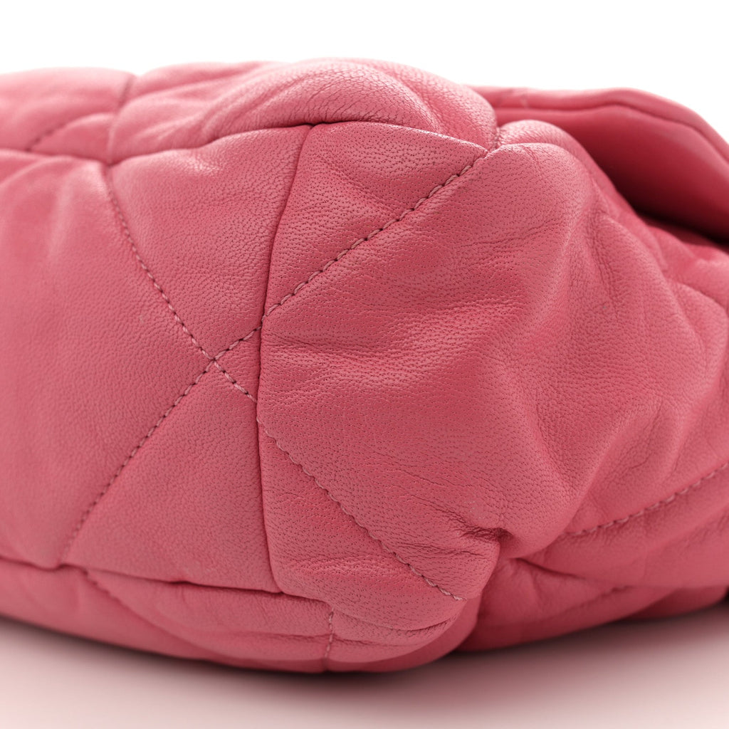 Lambskin Quilted Large Chanel 19 Flap Dark Pink