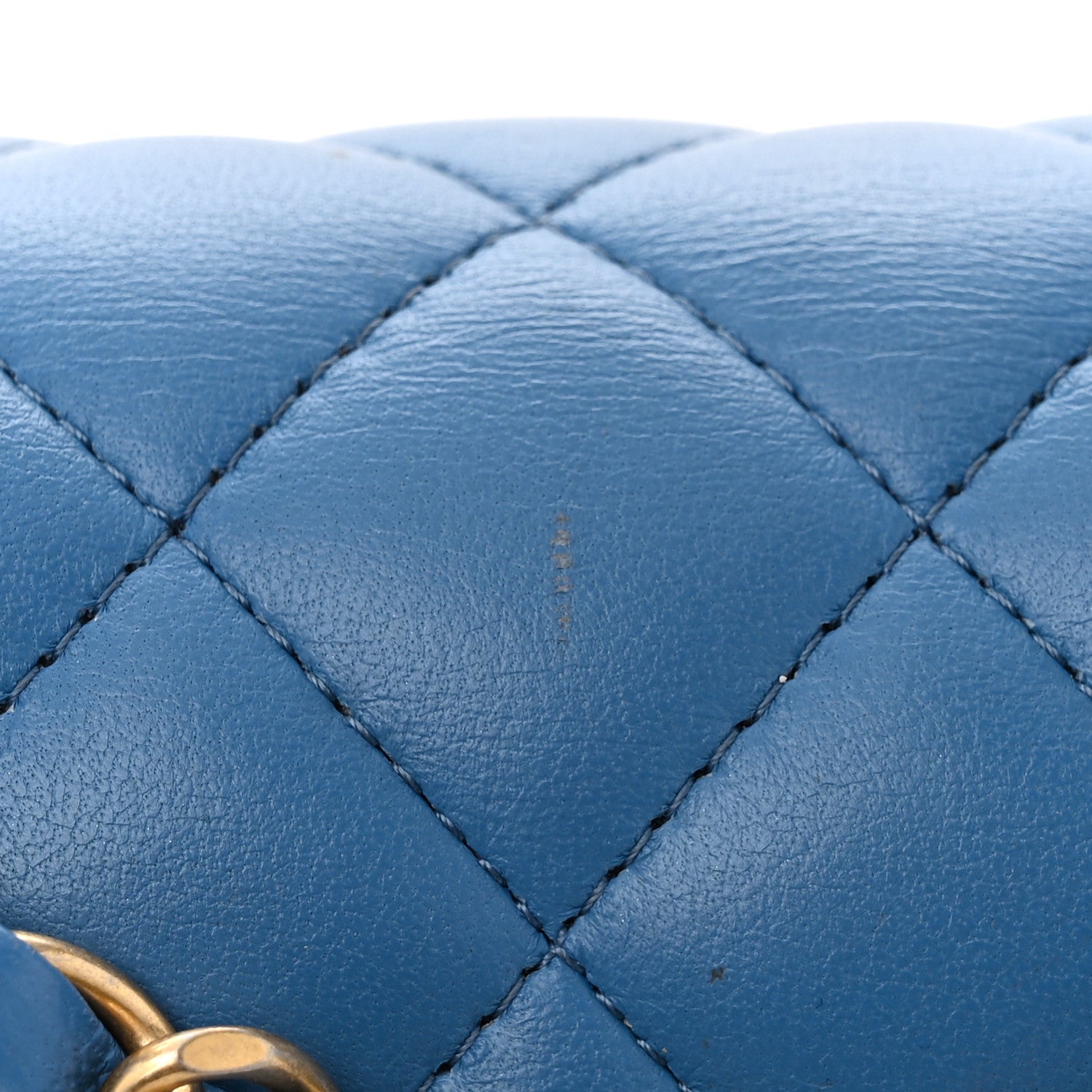 Lambskin Quilted Mini Rectangular Flap Blue