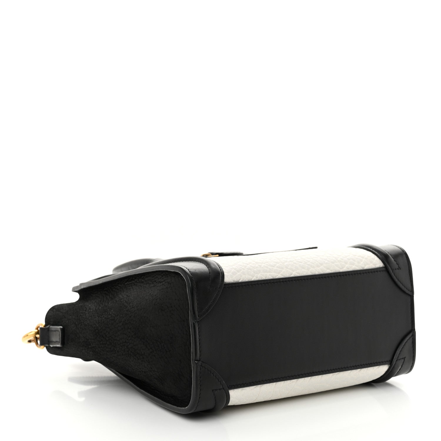 Bullhide Calfskin Nubuck Bi-Color Nano Luggage Black White