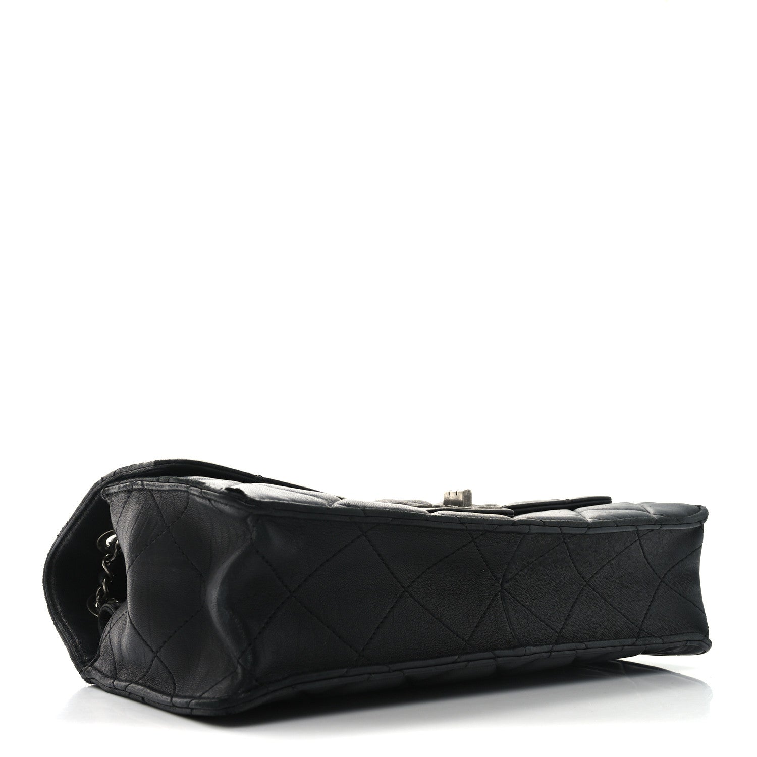 Washed Lambskin Jumbo Take Away Flap Black