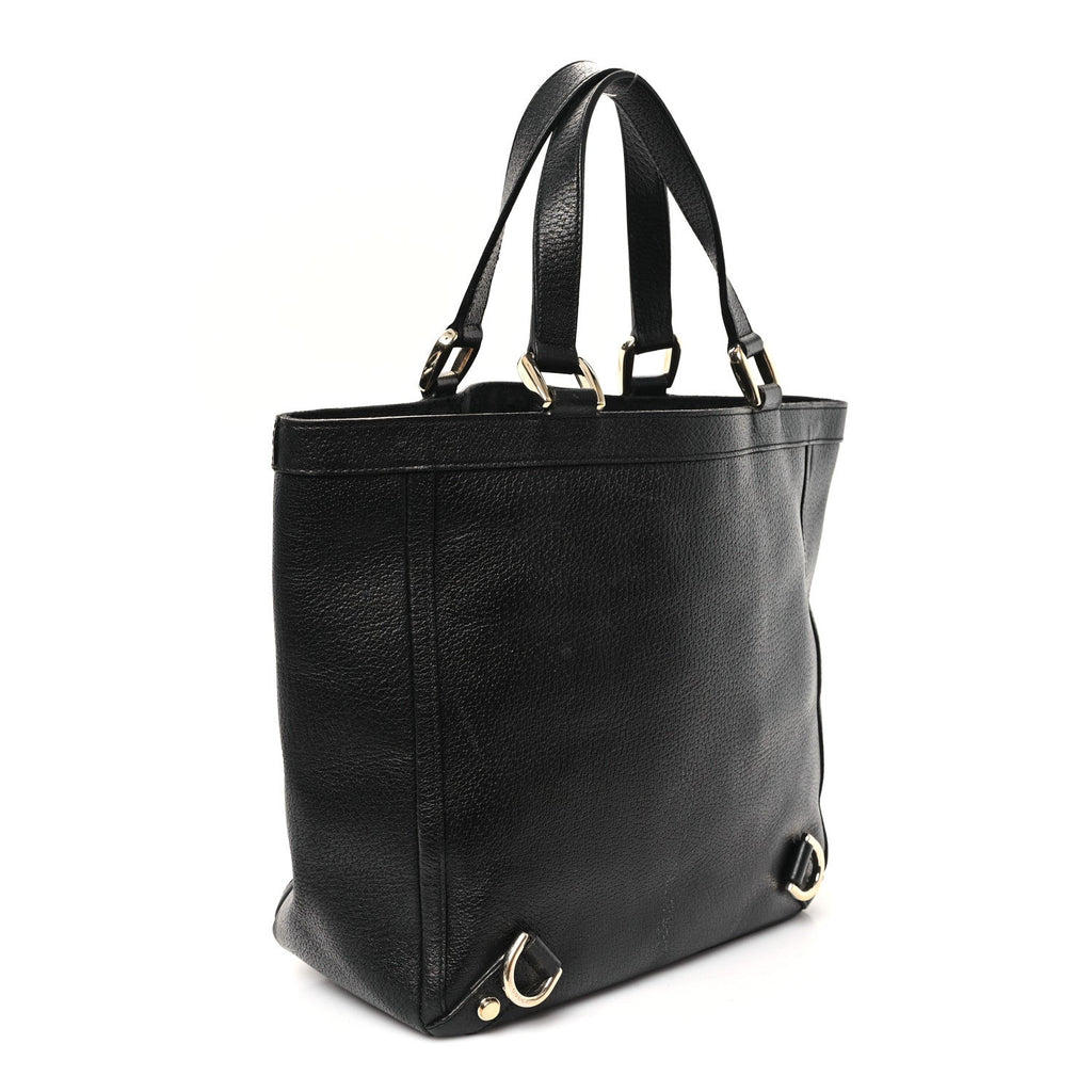 Calfskin Abbey Tote Black