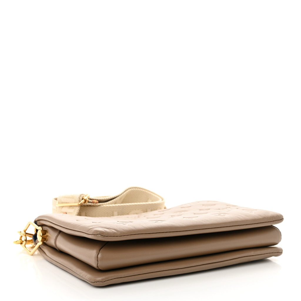 Lambskin Embossed Monogram Coussin PM Taupe