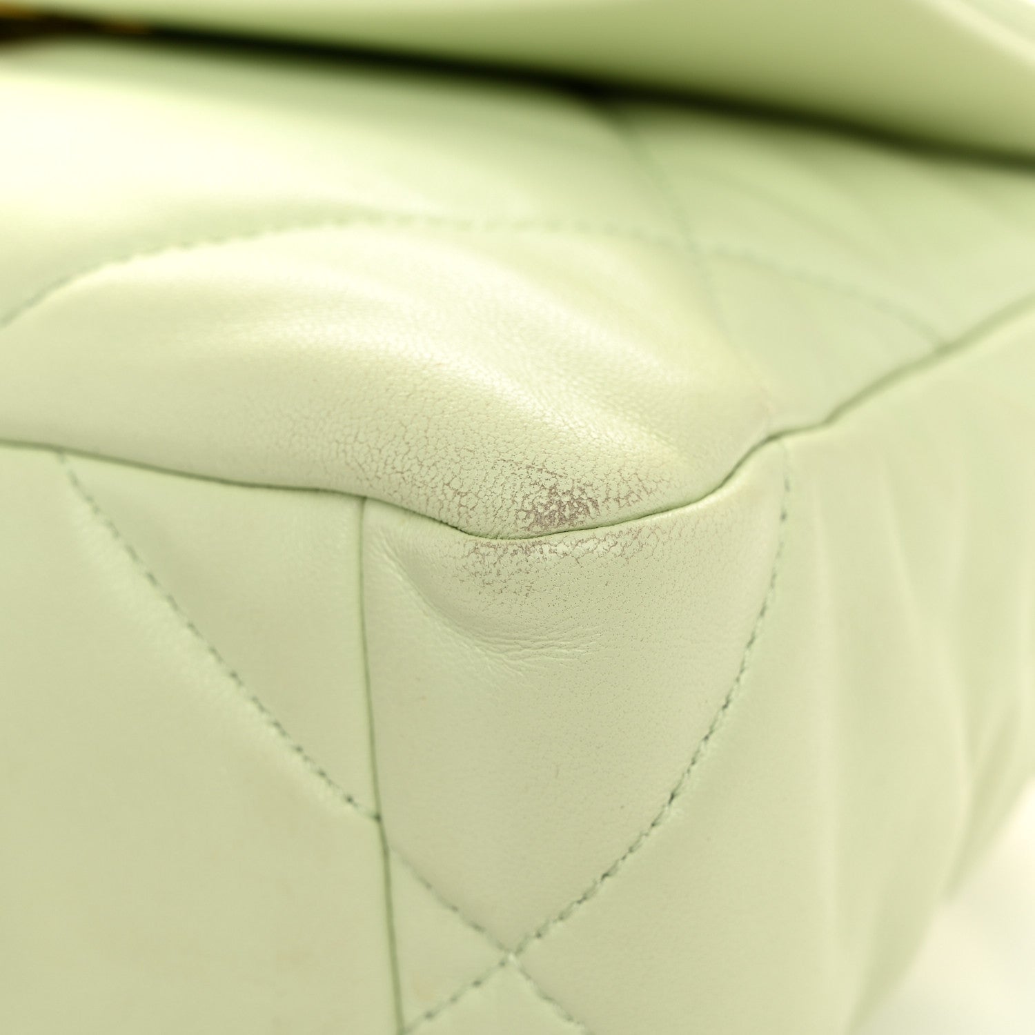 Lambskin Quilted Medium Chanel 19 Flap Light Green