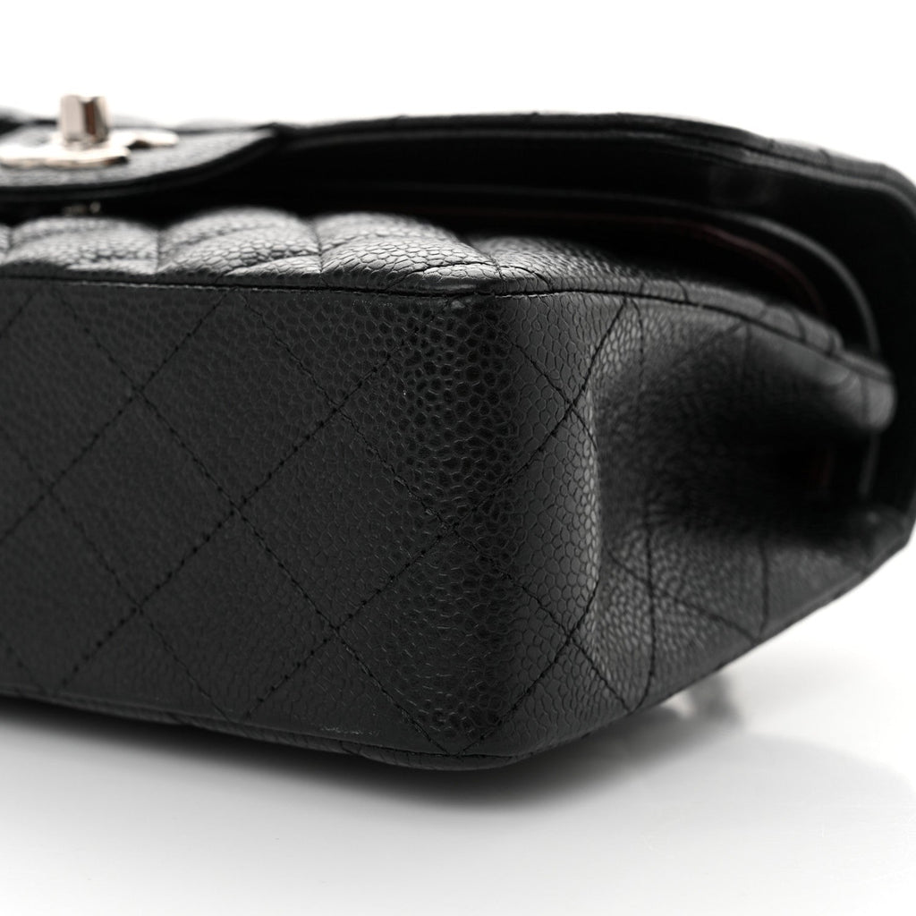 Caviar Quilted Small Double Flap Black